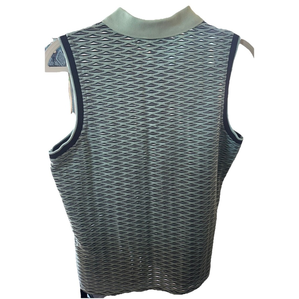 Jamie Sadock Womens Sleeveless Golf Top Size L 1/4 Zip Green - Picture 5 of 9